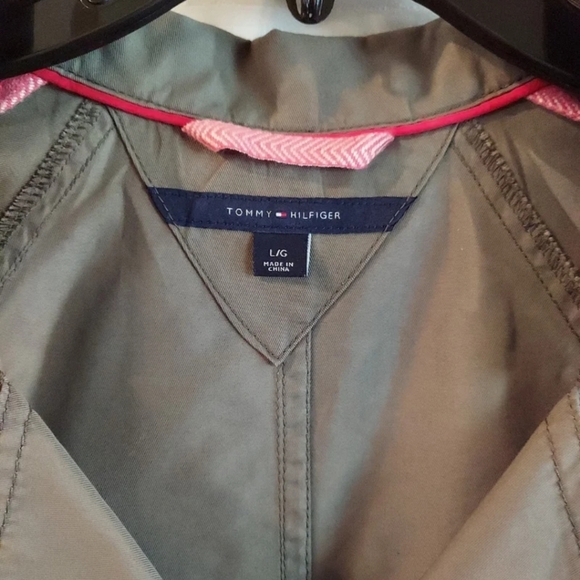 NWOT Tommy Hilfiger Ladies Utility Trench Coat Jacket Double Breasted LG 12 NEW! - Picture 2 of 8